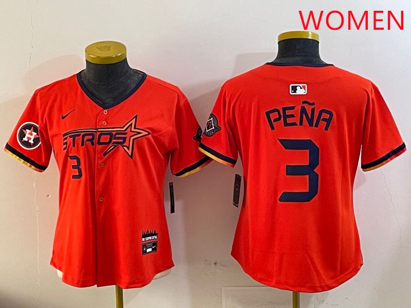 Women Houston Astros Blank 3 Pena Three generations Joint Name 2025 Nike MLB Jersey style 11